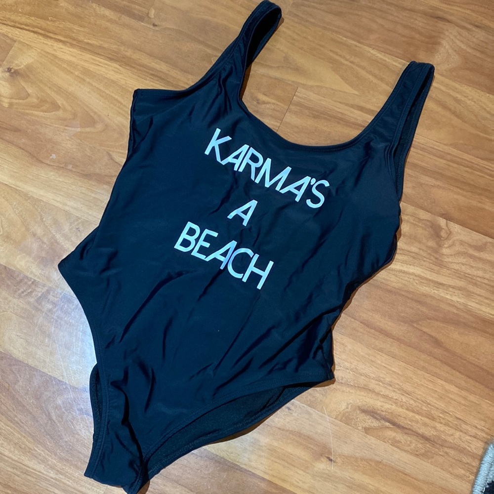 Karmas a beach black one piece swimsuit